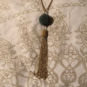 Long Gold Tassle Necklace